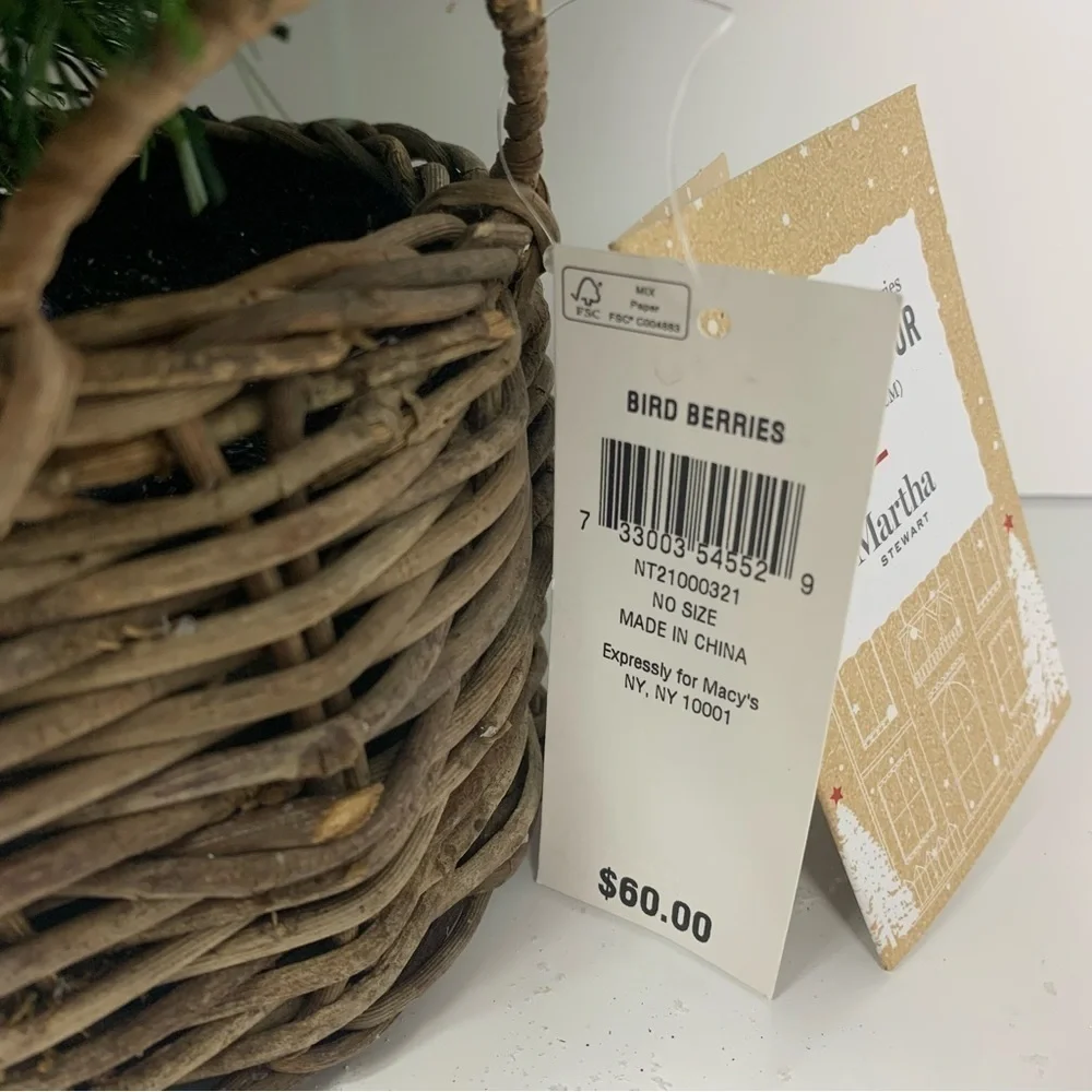 Martha Stewart Collection Pine Tree with Berries Table Decor